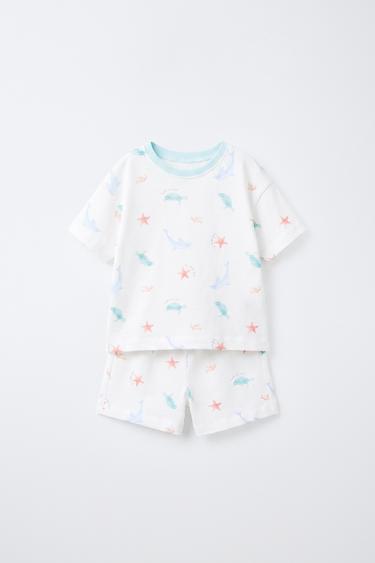 Zara 1,5-6 лет/пижама с морскими принтами