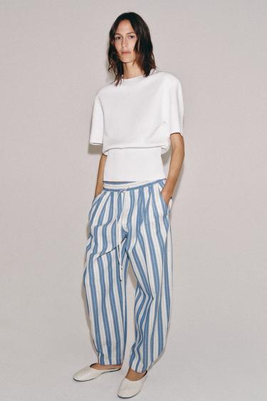 Zara Брюки в полоску в пижамном стиле — коллекция ZARA «ZW» купить с доставкой.