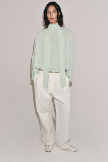 Zara Рубашка с завязками коллекция ZARA «ZW»