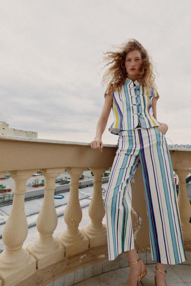 Zara Брюки прямого кроя в полоску