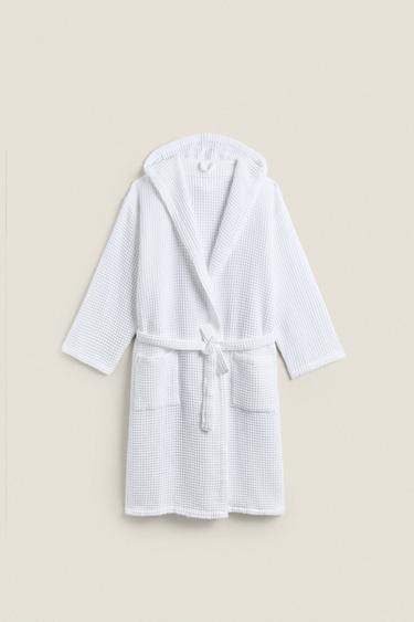 Zara Хлопковый халат с рельефным узором купить с доставкой.
