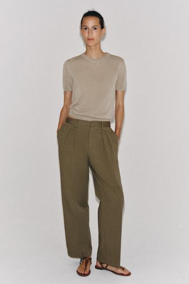 Zara Кожаные сандалии на плоской подошве