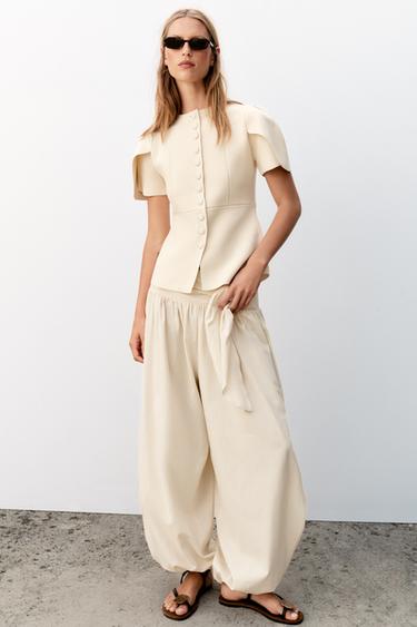 Zara Кардиган с объемными рукавами и разрезами
