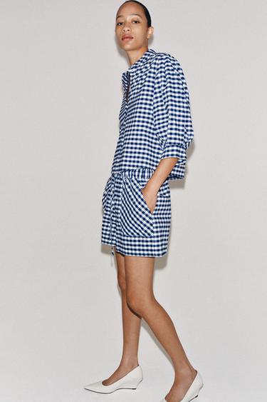 Zara Шорты в клетку виши — коллекция ZARA «ZW» купить с доставкой.