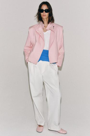 Zara Кожаные балетки с бантом