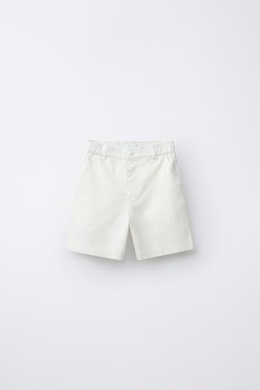 Zara Бермуды из хлопка и льна