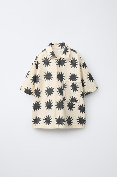 Zara Рубашка с принтом «солнце» купить с доставкой.