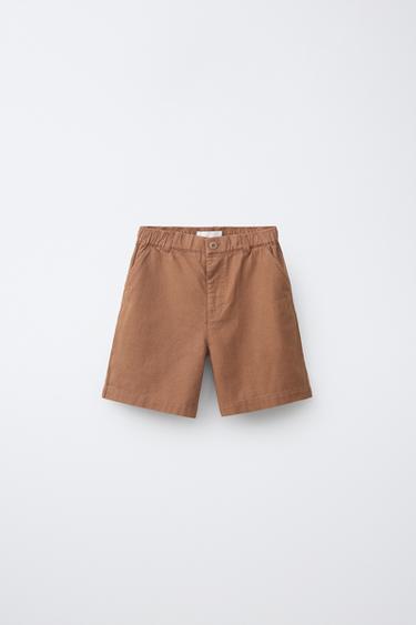 Zara Бермуды из смесового хлопка и льна