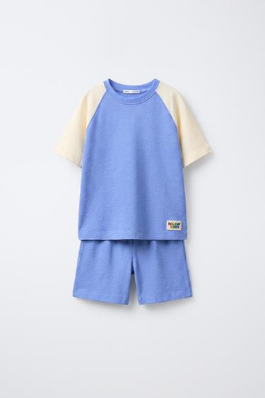 Zara 6-14 лет/пижама с текстурой и этикеткой