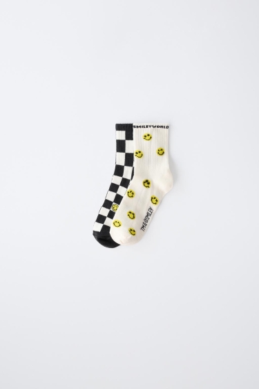Zara Набор из 2 пар носков SMILEYWORLD ® в шахматную клетку купить с доставкой.