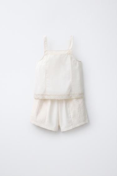 Zara 6-14 лет/пижама с кружевными бретелями