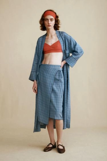 Юбка миди в клетку из коллекции CARAMEL LONDON X ZARA