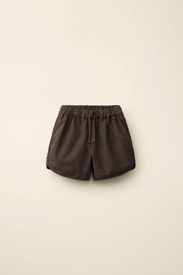 Zara Однотонные бермуды с эластичным поясом CARAMEL LONDON X ZARA
