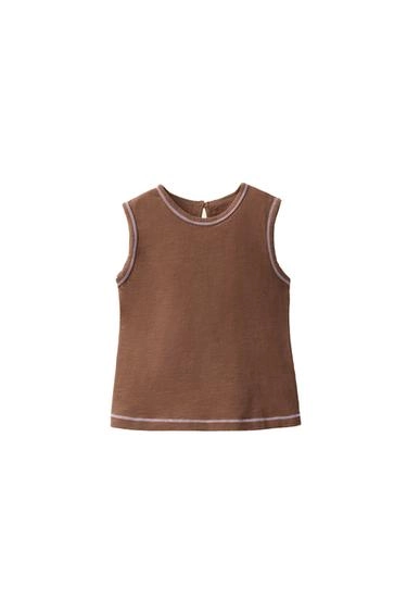 Футболка без рукавов с контрастной отстрочкой CARAMEL LONDON X ZARA