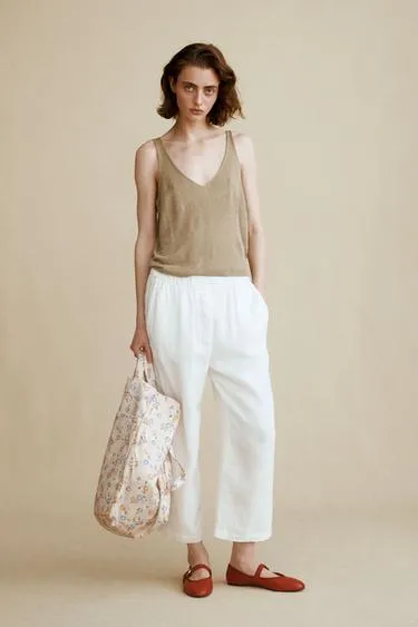 Брюки из 100% льна из коллекции caramel london x zara
