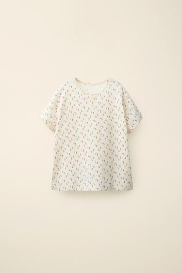 Zara Футболка POINTELLE с принтом тюльпанов, созданная CARAMEL LONDON X ZARA