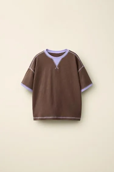 Футболка с контрастной прострочкой от caramel london x zara