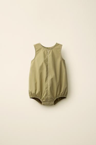 Zara Комбинезон без рукавов с контрастной прострочкой CARAMEL LONDON X ZARA