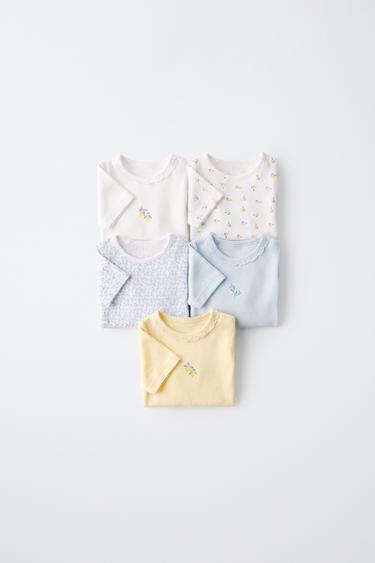 Zara Набор из пяти боди с короткими рукавами и лимонами купить с доставкой.