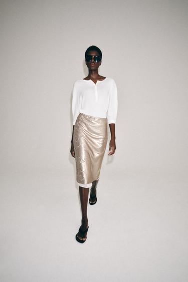 Zara Юбка миди с пайетками — коллекция ZARA «ZW»