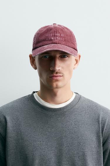Zara Кепка с эффектом потертости и надписью
