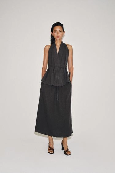 Длинная юбка из льна — коллекция Zara «Zw»- Заказать в России