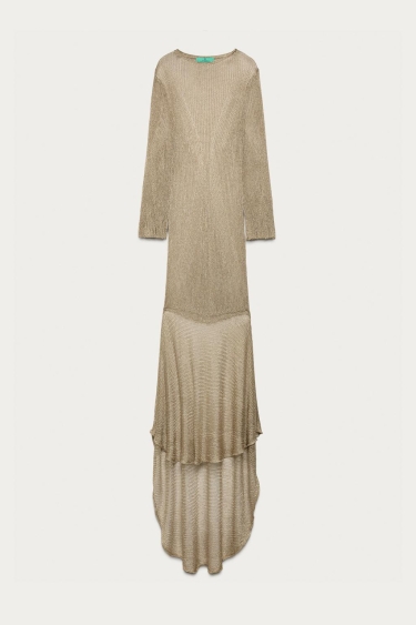 Zara Длинное трикотажное платье с металлической нитью MARISA BERENSON X ZARA
