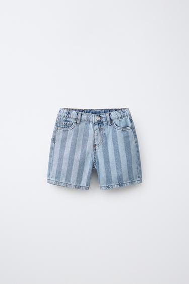 Zara Джинсовые шорты в полоску купить с доставкой.