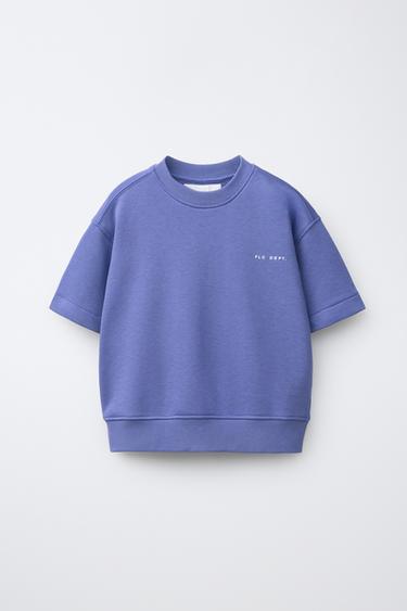 Zara Толстовка с коротким рукавом и рельефной надписью