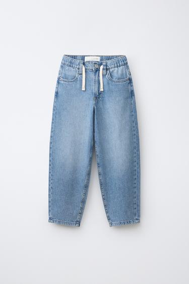 Zara Джинсы багги на шнурке купить с доставкой.