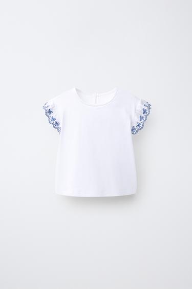 Zara Футболка с контрастной вышивкой