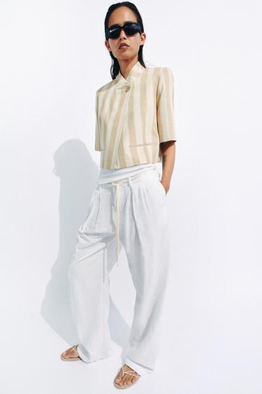 Zara Укороченный блейзер с короткими рукавами — коллекция ZARA «ZW» купить с доставкой.
