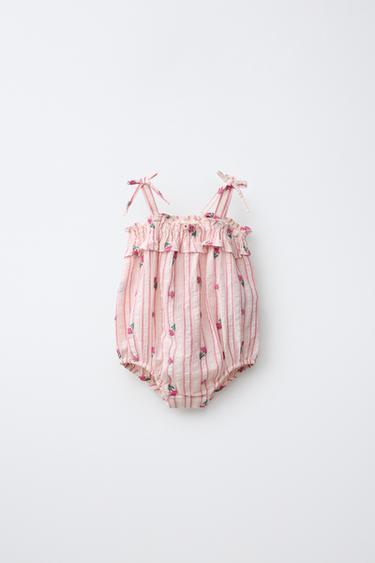 Zara Комбинезон в полоску с тюльпанами купить с доставкой.