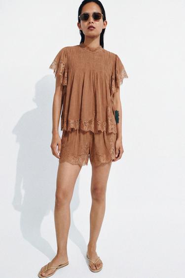 Zara Кружевные шорты — коллекция ZARA «ZW»