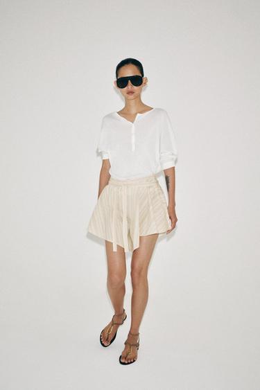 Zara Шорты в полоску со складками — коллекция ZARA «ZW» купить с доставкой.