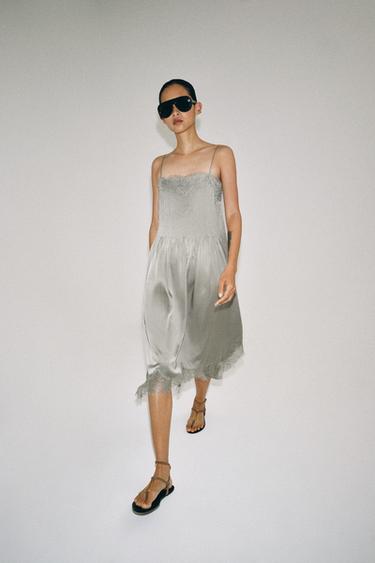 Zara Платье миди с кружевом — коллекция ZARA «ZW»