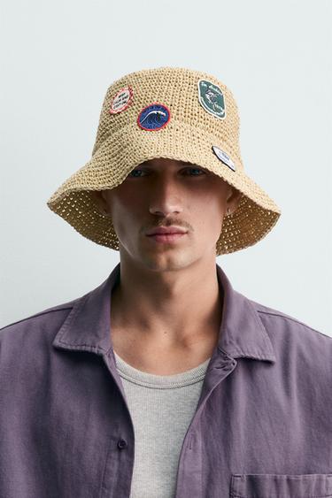 Zara Панама из кружева кроше с нашивками