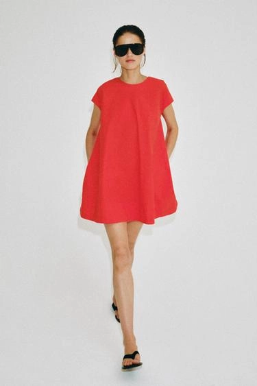 Короткое платье из поплина — коллекция ZARA «ZW»