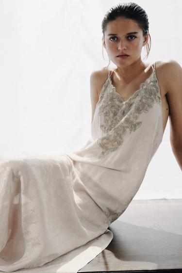 Zara Жаккардовое платье с вышивкой — ZW COLLECTION
