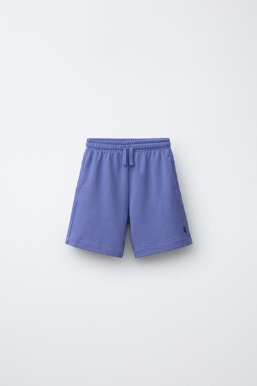 Zara Однотонные шорты из мягкой ткани купить с доставкой.