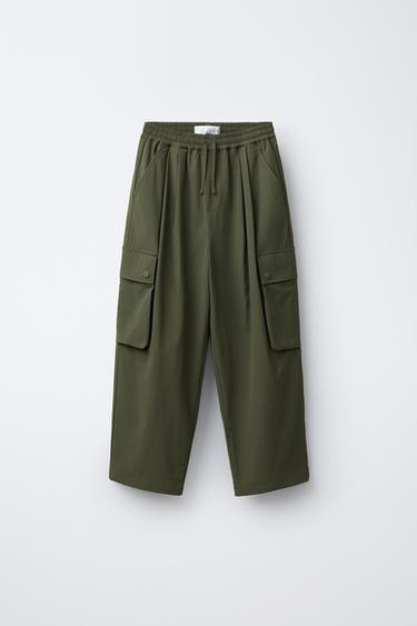 Zara Нейлоновые брюки карго купить с доставкой.