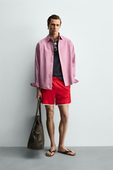 Zara Шорты с контрастной отделкой купить с доставкой.