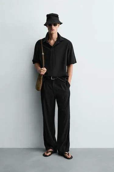 Струящиеся брюки Relaxed Fit со складками