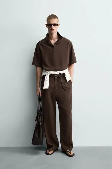 Поло Relaxed Fit из струящейся ткани