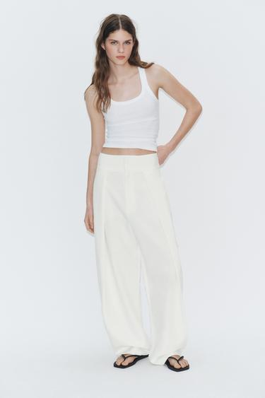 Zara Брюки баллон с защипами купить с доставкой.
