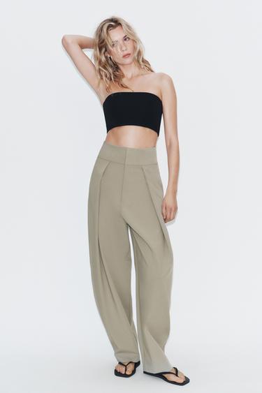 Zara Брюки баллон с защипами