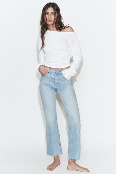 Zara Джинсы TRF укороченные клёш с высокой посадкой купить с доставкой.