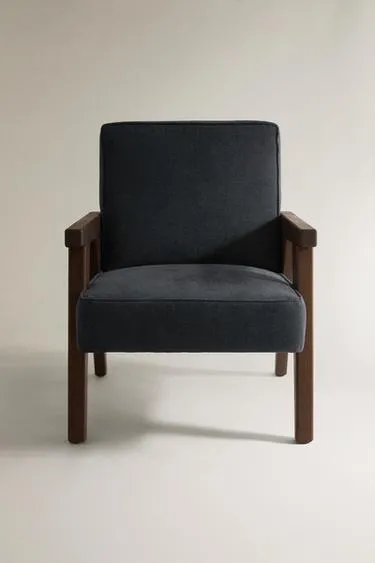 Кресло walnut с обивкой из льна zara home by blasco