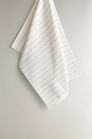 Zara Хлопковое вафельное полотенце для посуды купить с доставкой.