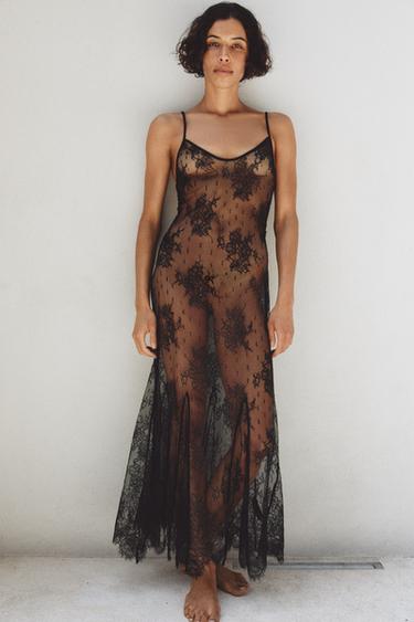 Zara Кружевное платье на бретелях